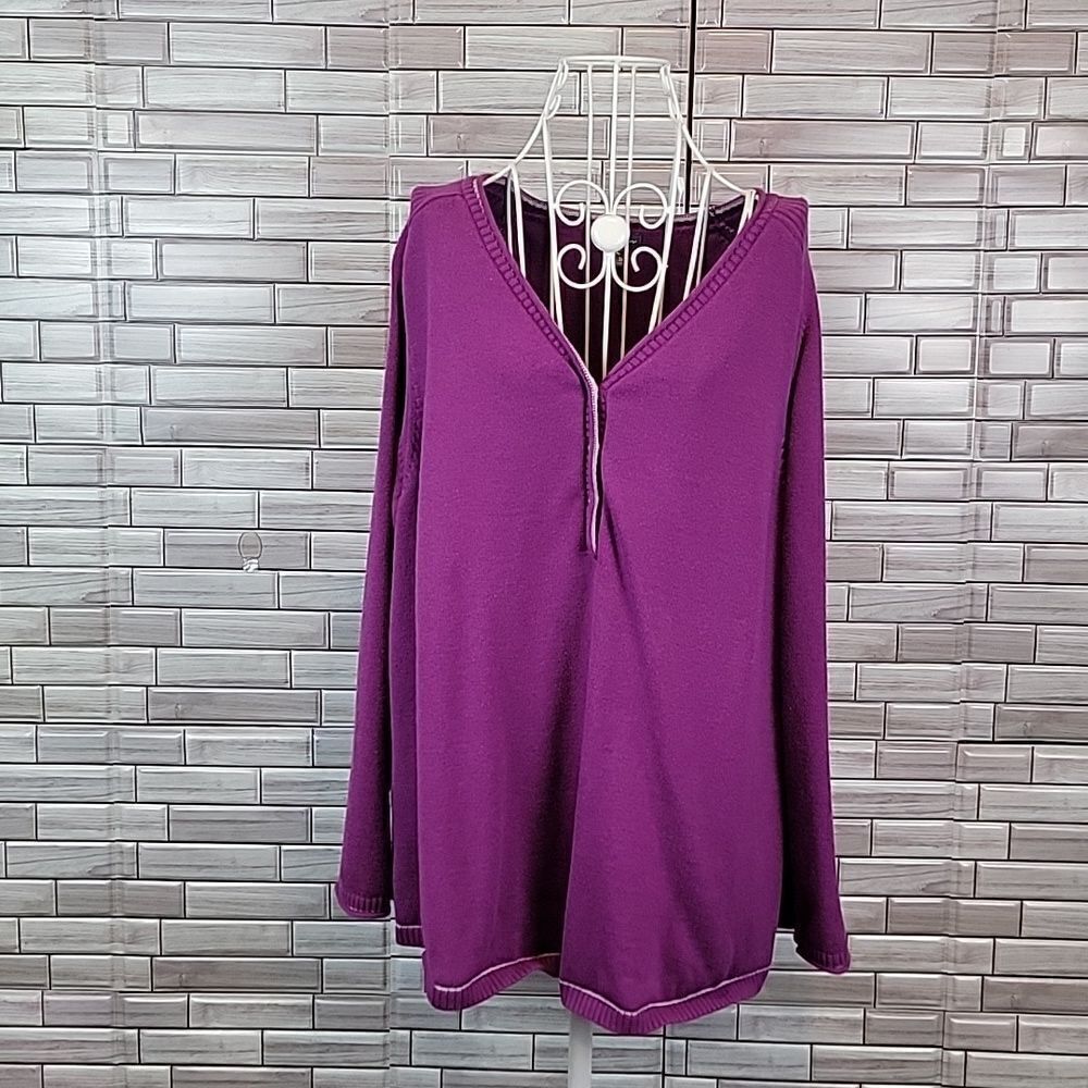 Eddie Bauer pullover sweater v-neck - Purple Womens Size 3X
